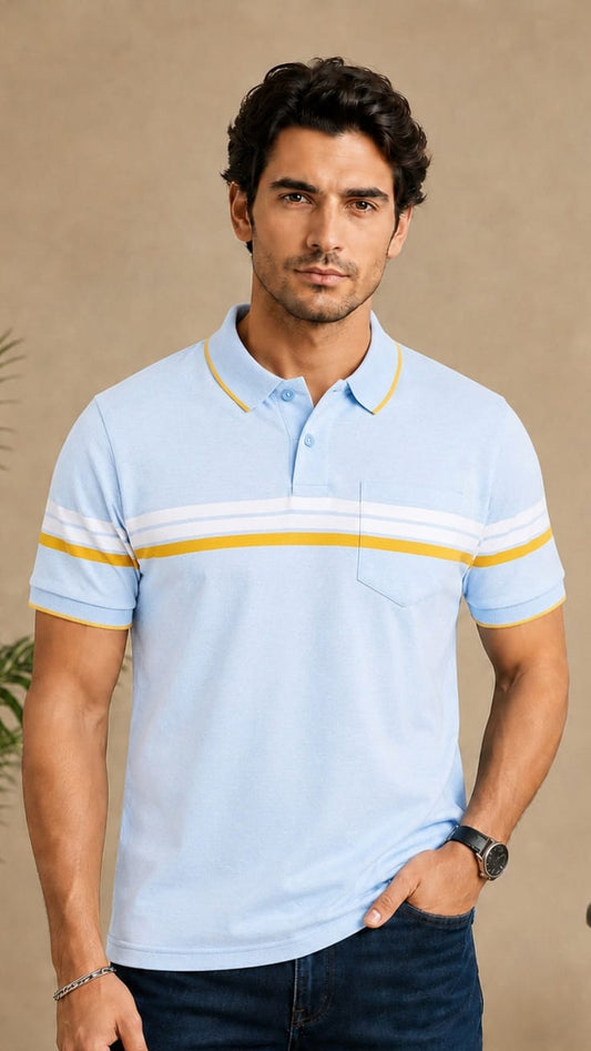 Austin Wood Men's Half Sleeves Polo Neck T-shirt