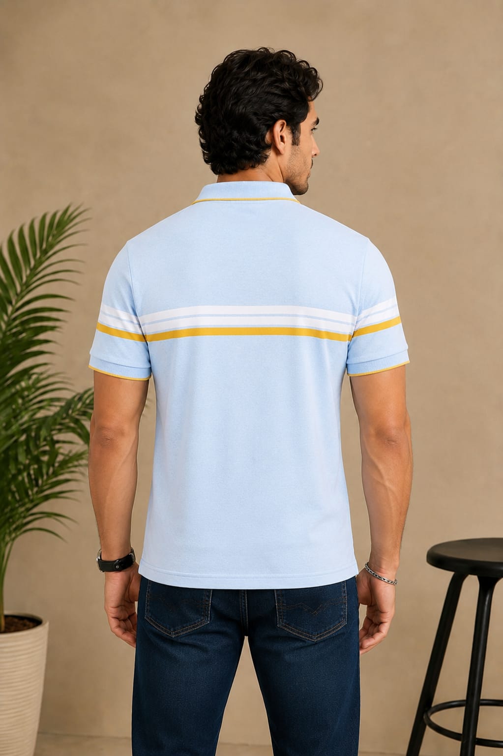 Austin Wood Men's Half Sleeves Polo Neck T-shirt