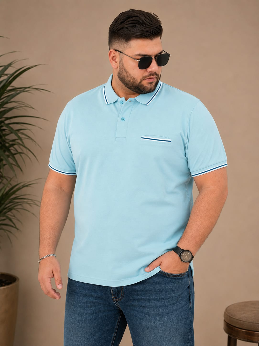 Austivo Men's  Polo Neck T-shirt