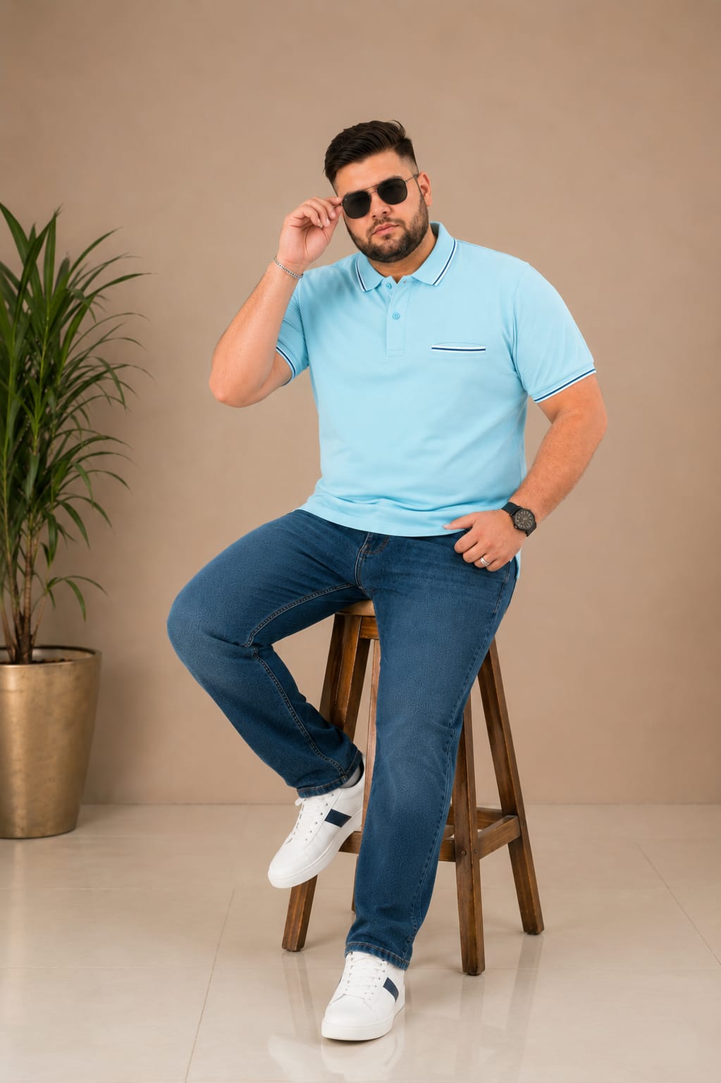 Austivo Men's  Polo Neck T-shirt
