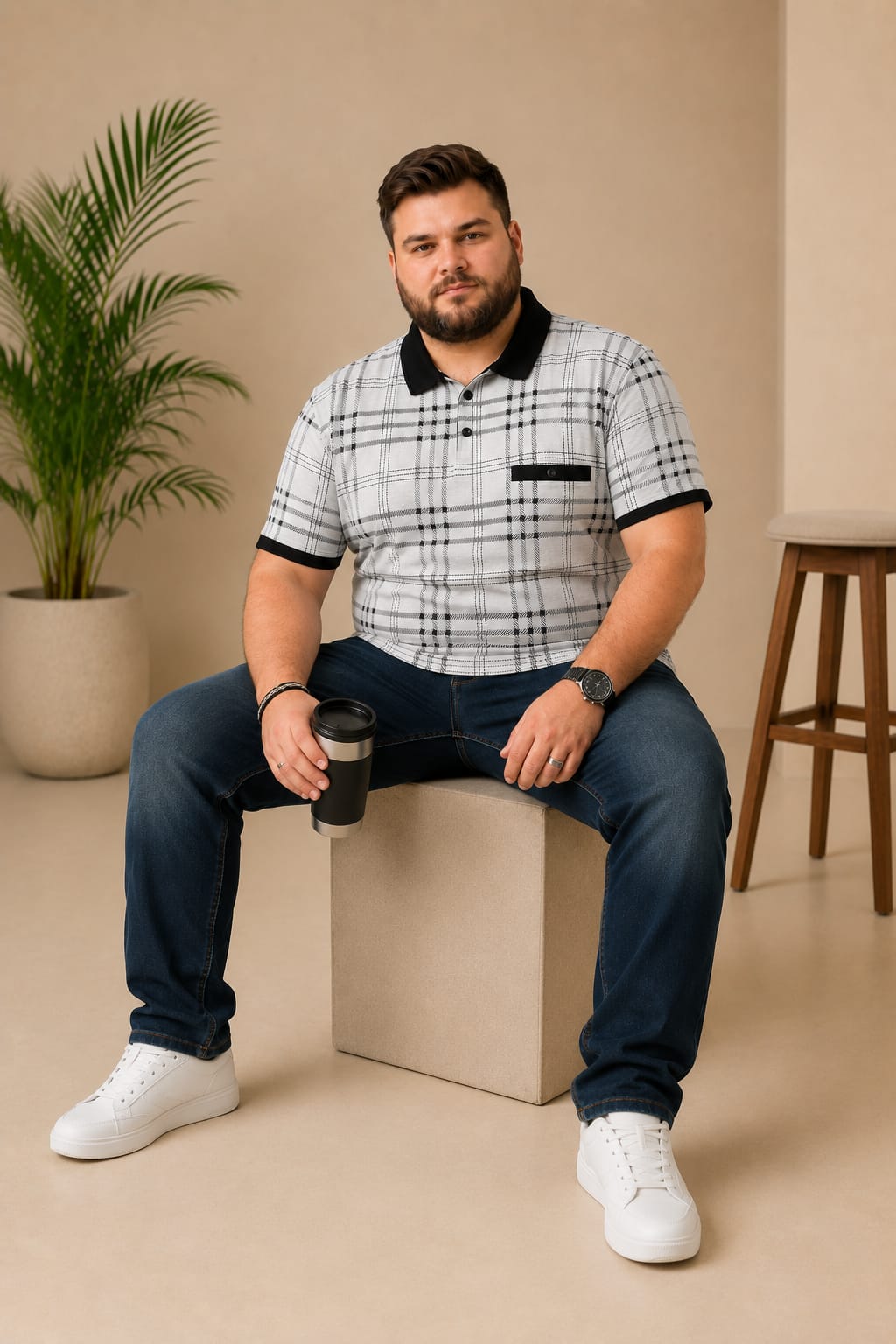 Austivo Men's  Polo Neck T-shirt