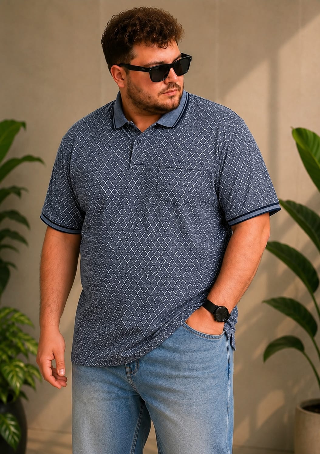 Austivo Men's  Polo Neck T-shirt