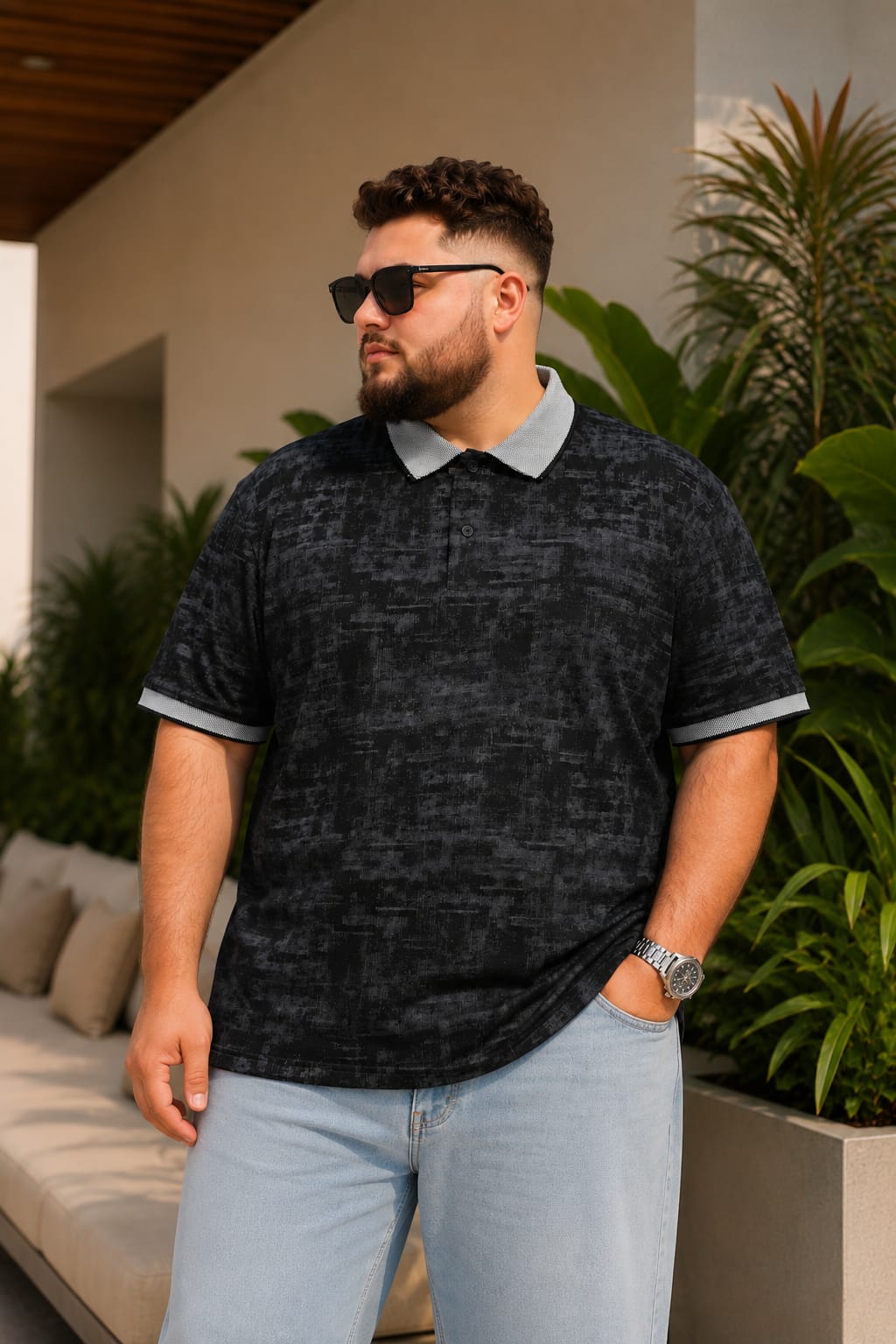 Austivo Men's  Polo Neck T-shirt