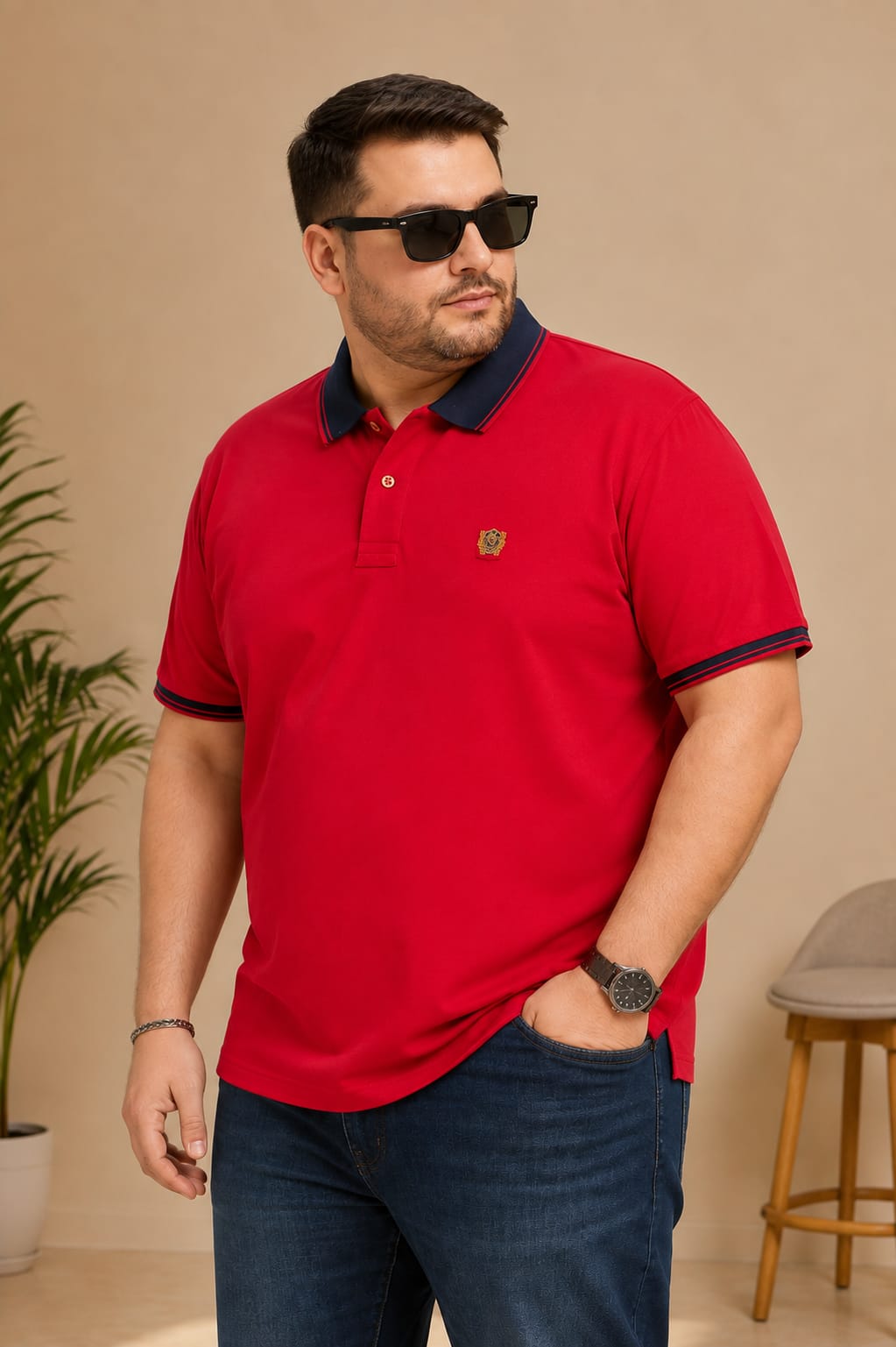 Austivo Men's Polo Neck T-shirt