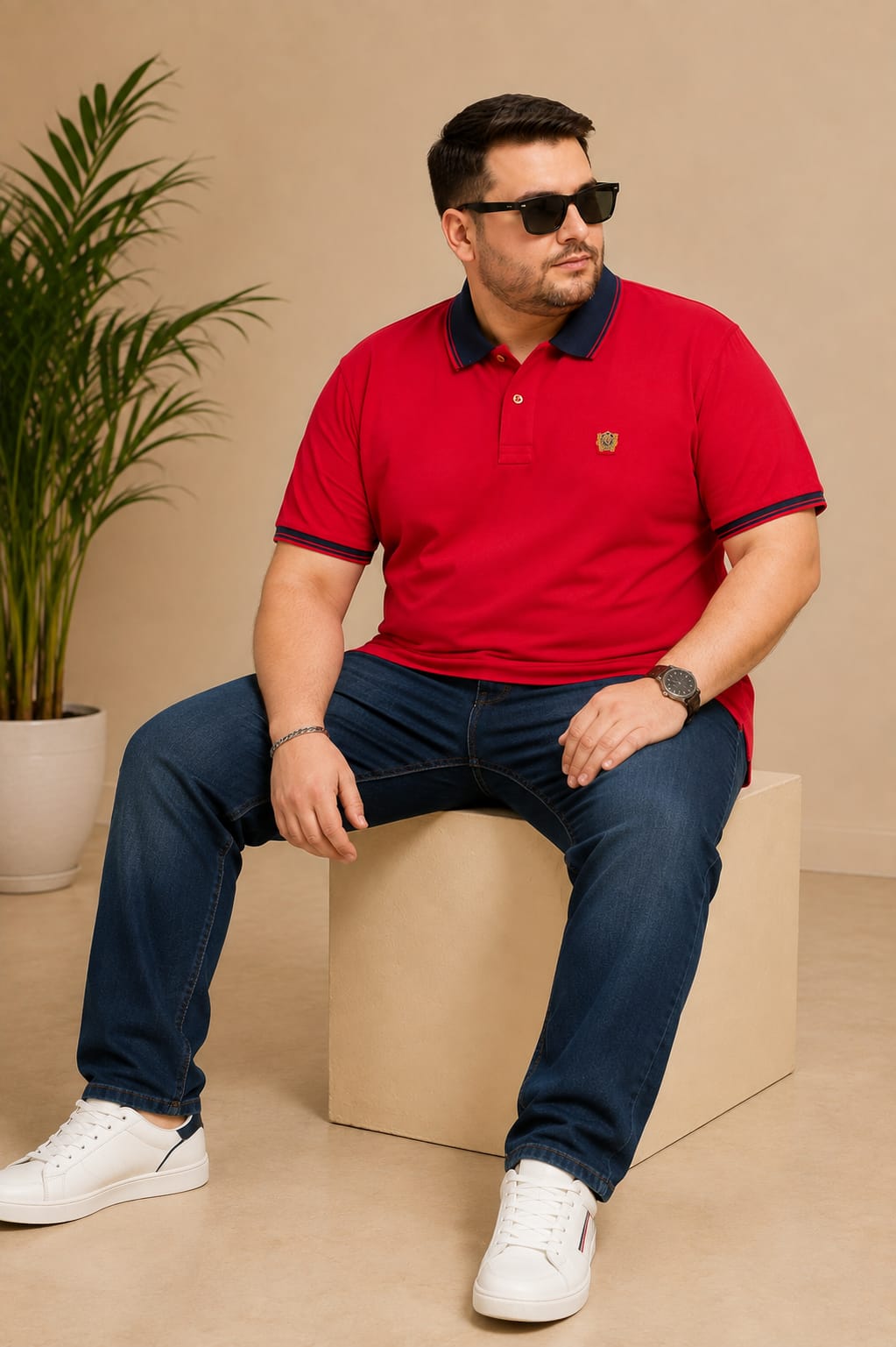 Austivo Men's Polo Neck T-shirt