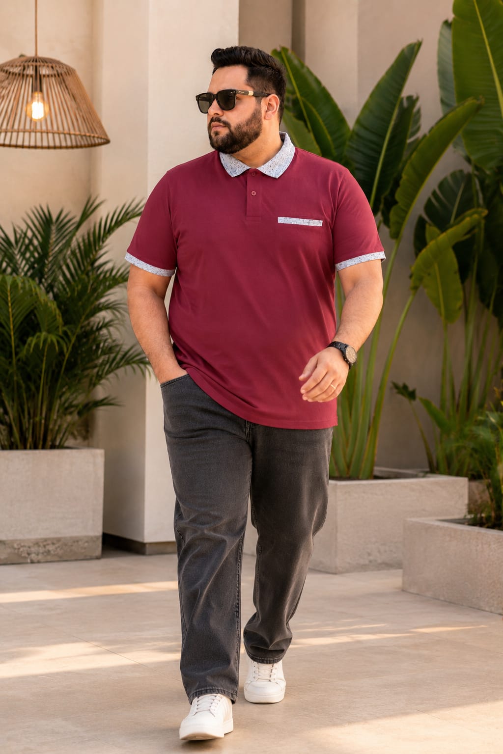 Austivo Men's Pocket Polo Neck T-shirt