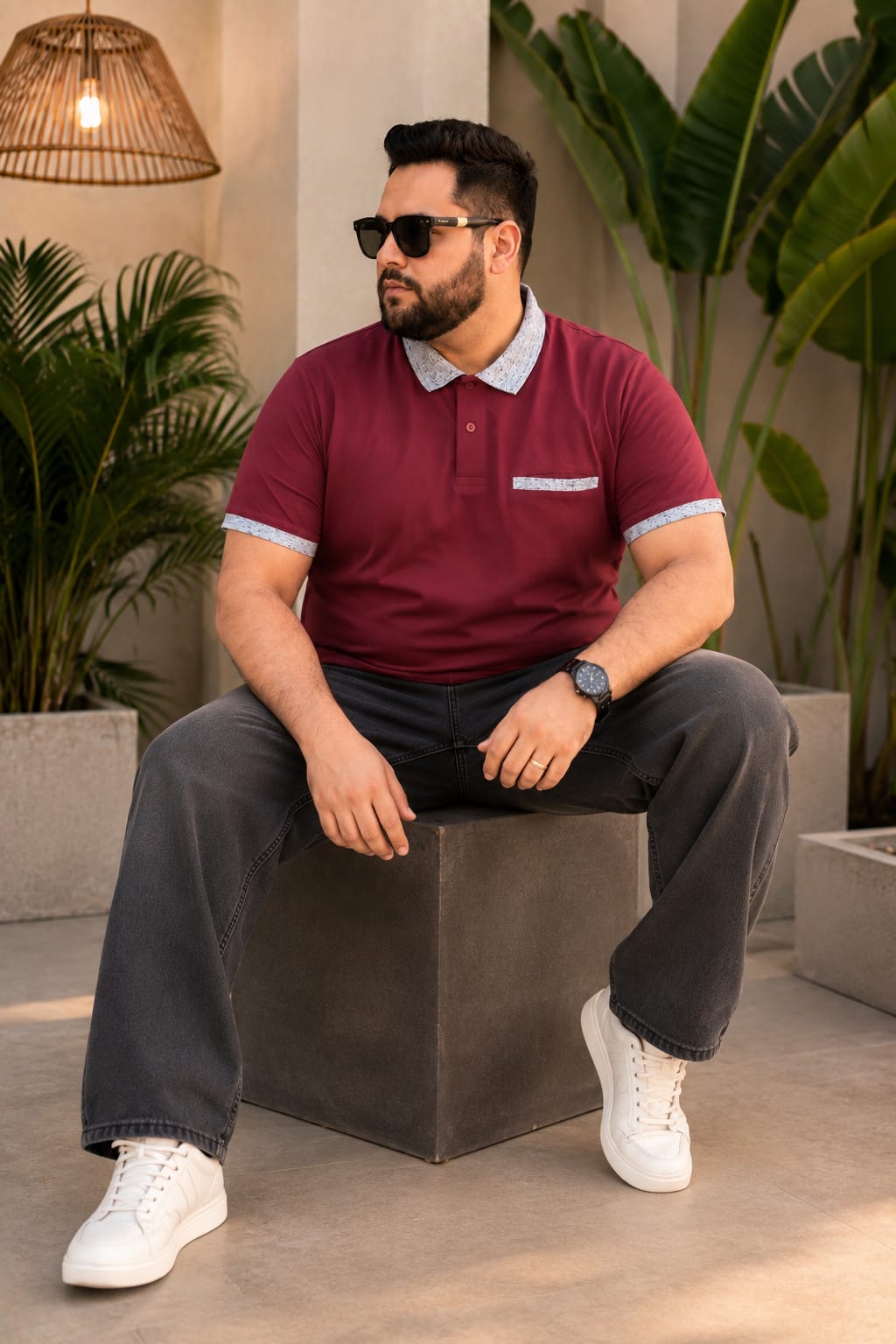 Austivo Men's Pocket Polo Neck T-shirt