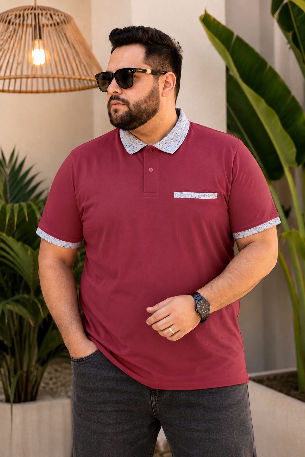 Austivo Men's Pocket Polo Neck T-shirt