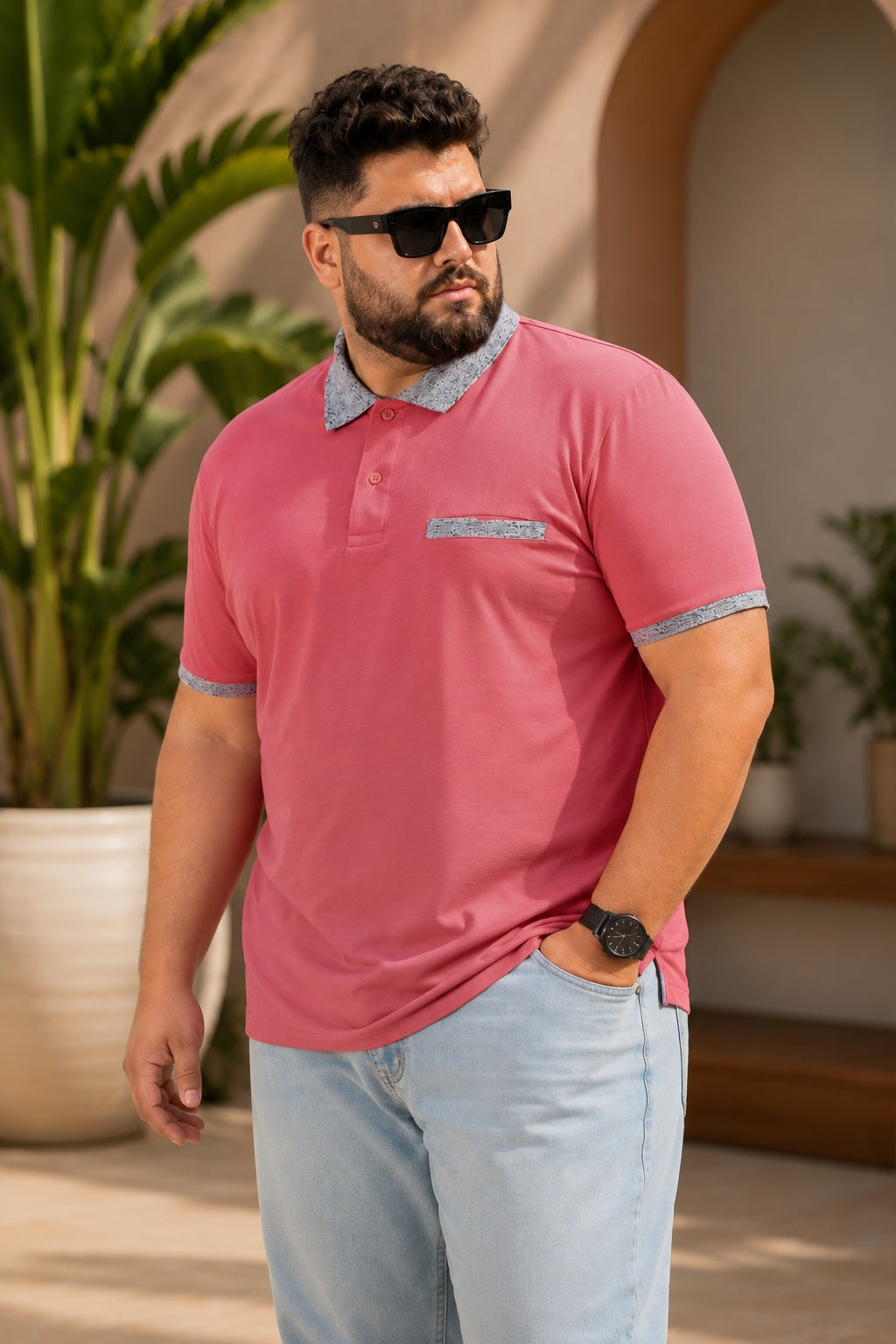 Austivo Men's Pocket Polo Neck T-shirt