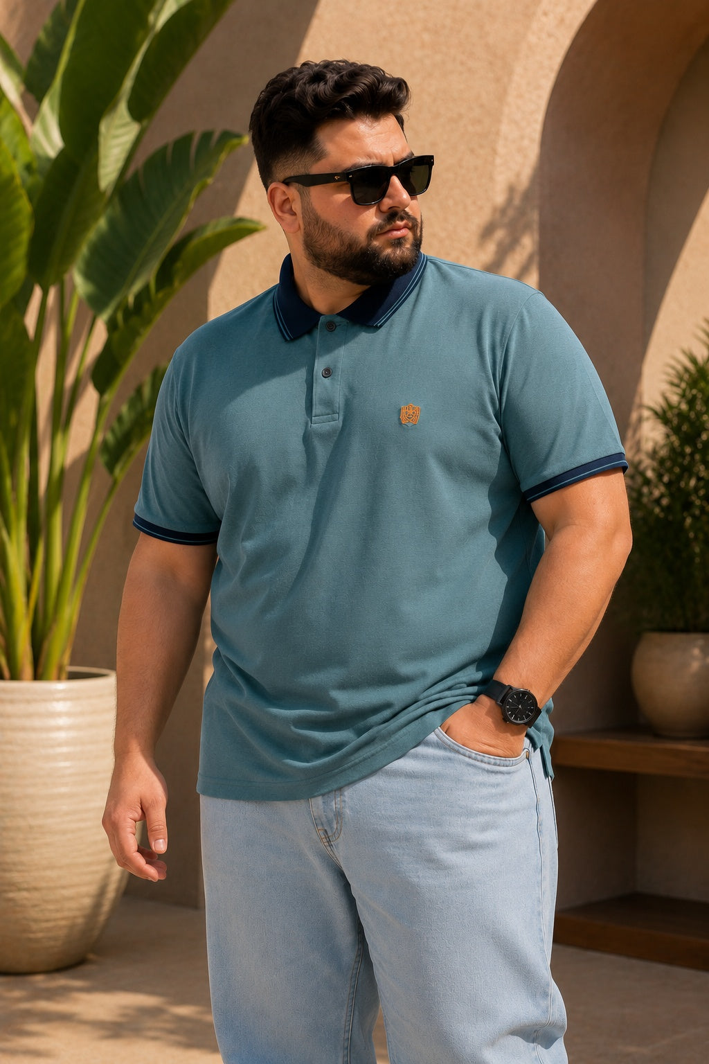 Austivo Men's Polo Neck T-shirt