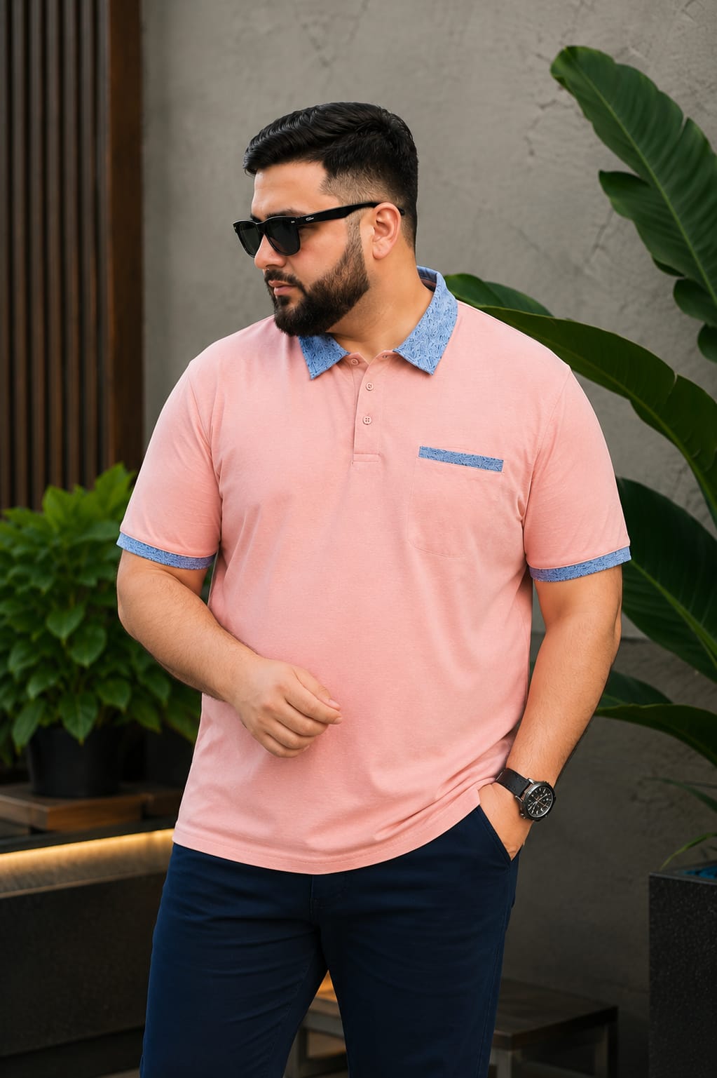 Austivo Men's Pocket Polo Neck T-shirt