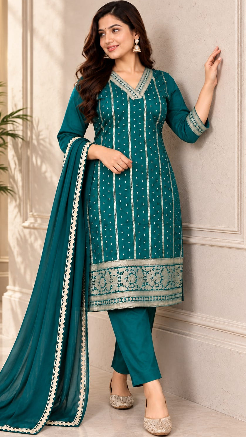 Austin Wood Women’s Kurti Set with Dupatta