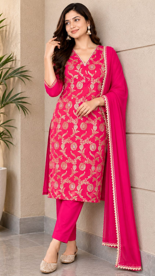 Austin Wood Women’s Kurti Set with Dupatta