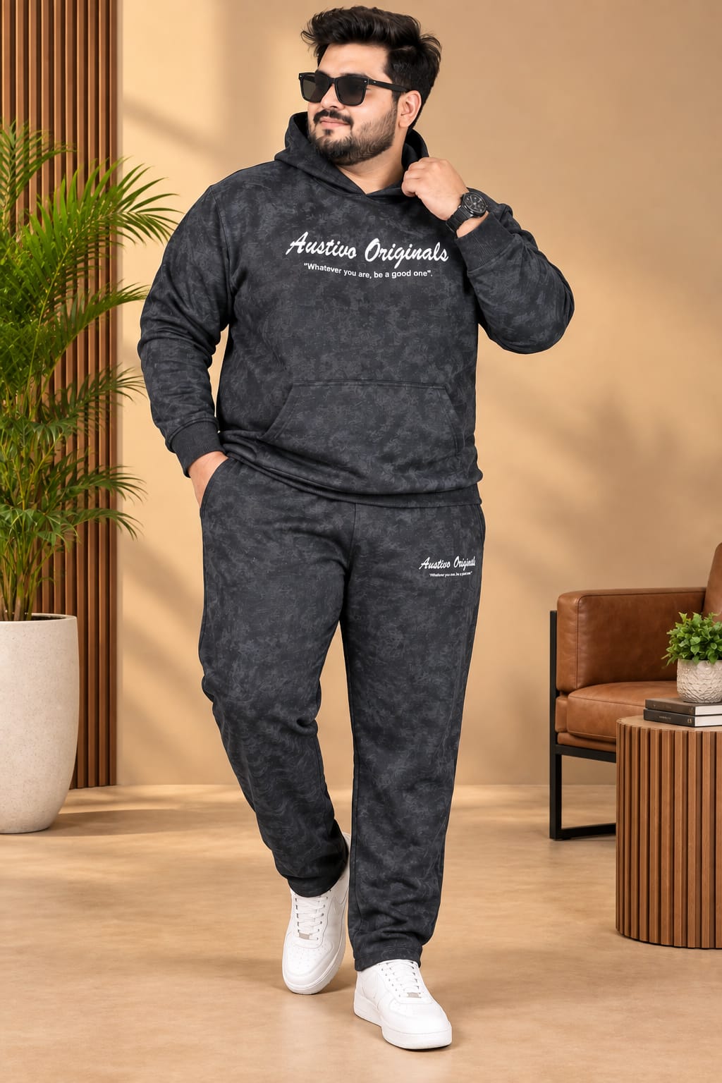 Austivo Plus Size Men's Winter Track Suit