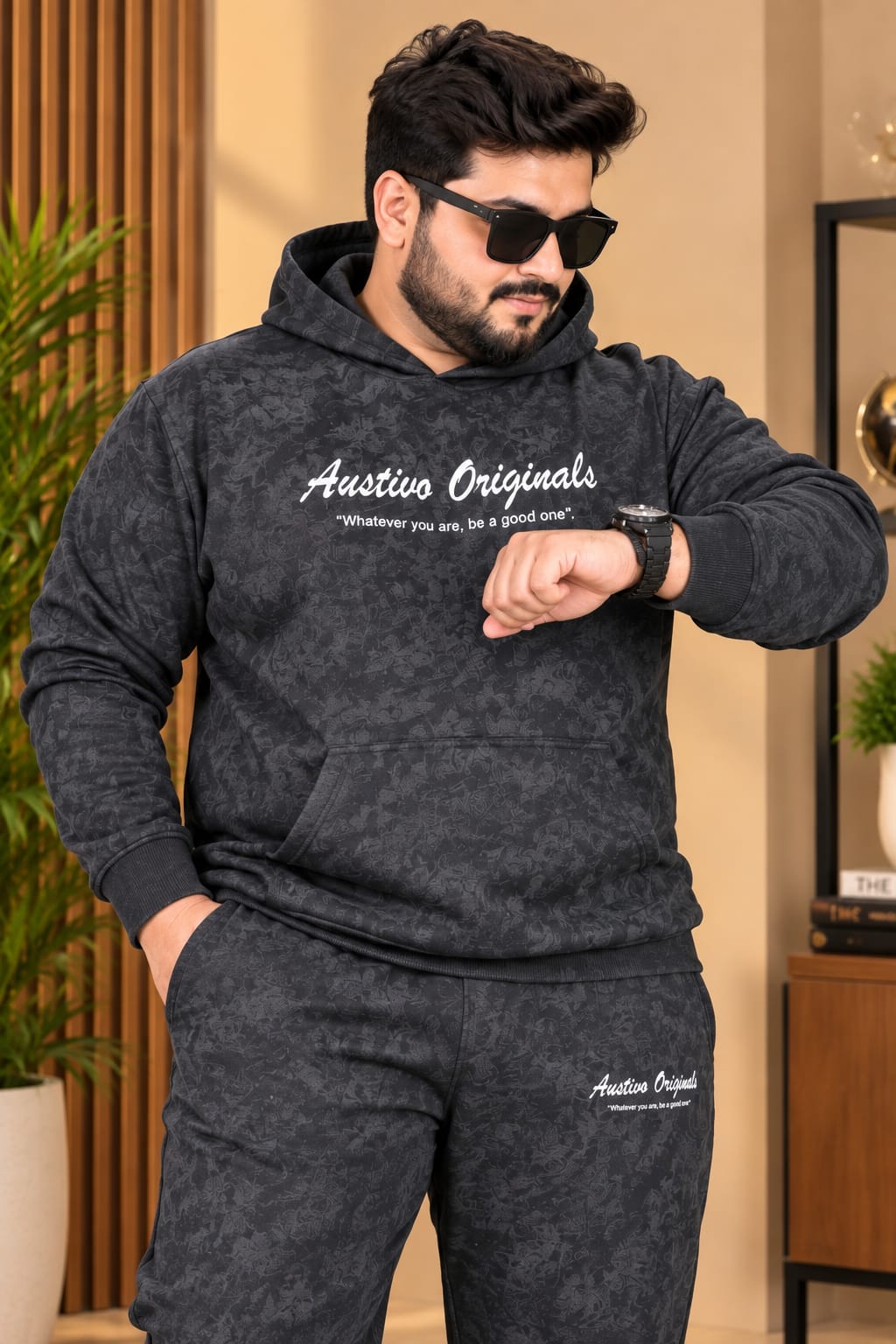 Austivo Plus Size Men's Winter Track Suit