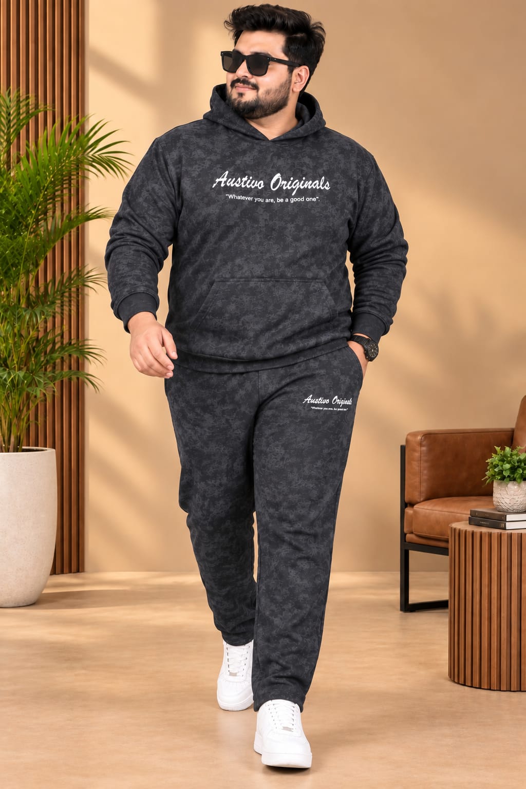Austivo Plus Size Men's Winter Track Suit