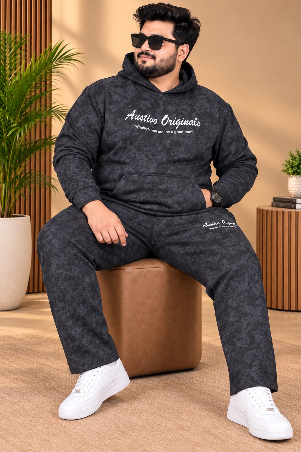 Austivo Plus Size Men's Winter Track Suit