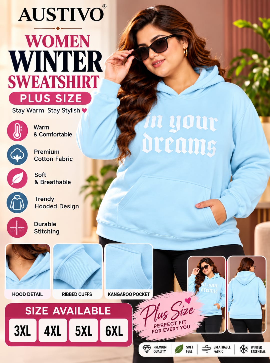 Austivo Women Colour Sweatshirt