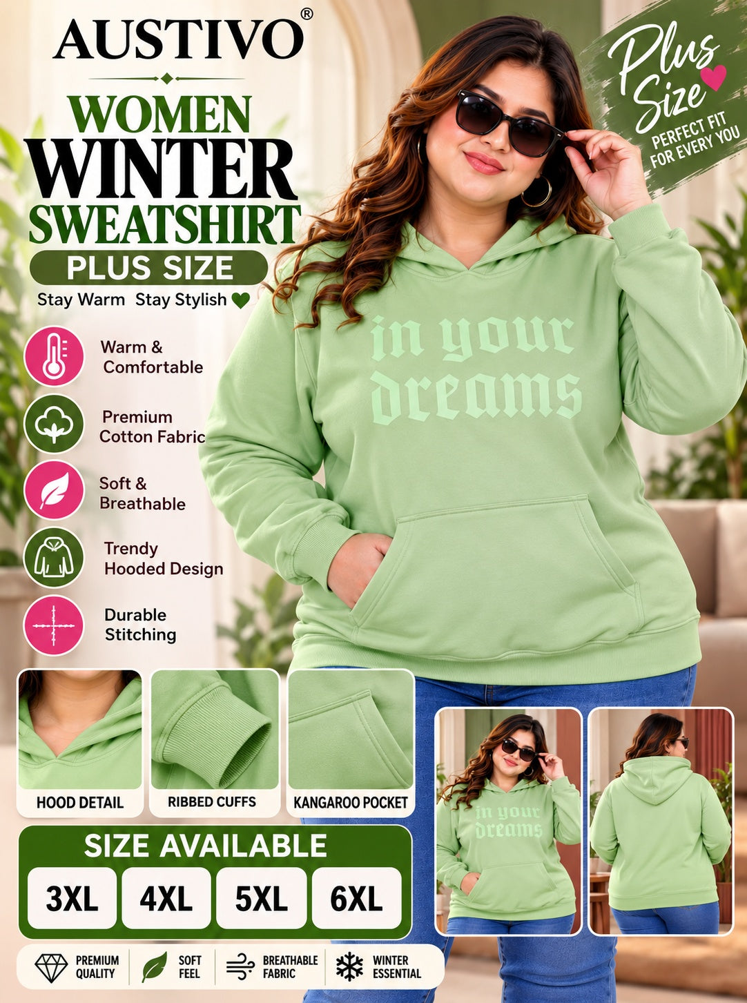 Austivo Women Colour Sweatshirt