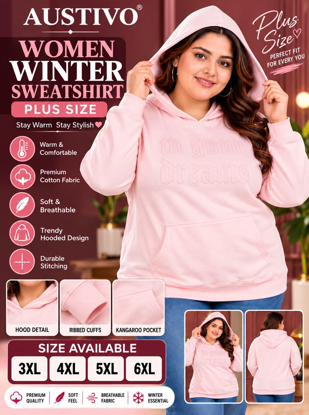 Austivo Women Colour Sweatshirt