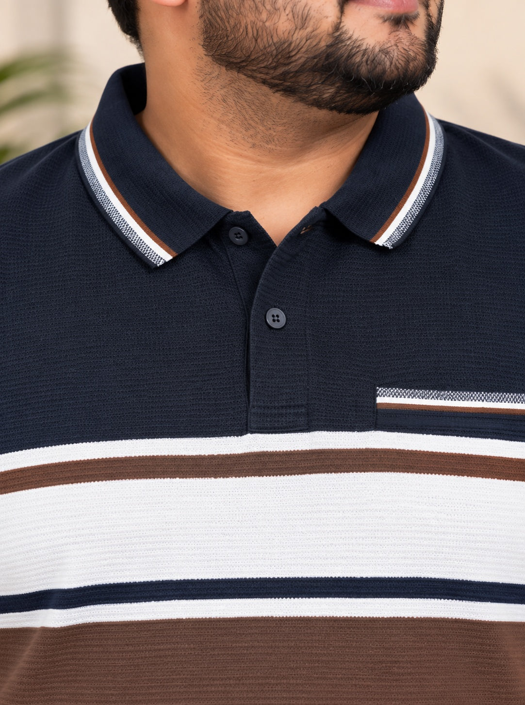 AUSTIVO Men's Plus Size Full Sleeve Polo Neck T-Shirt