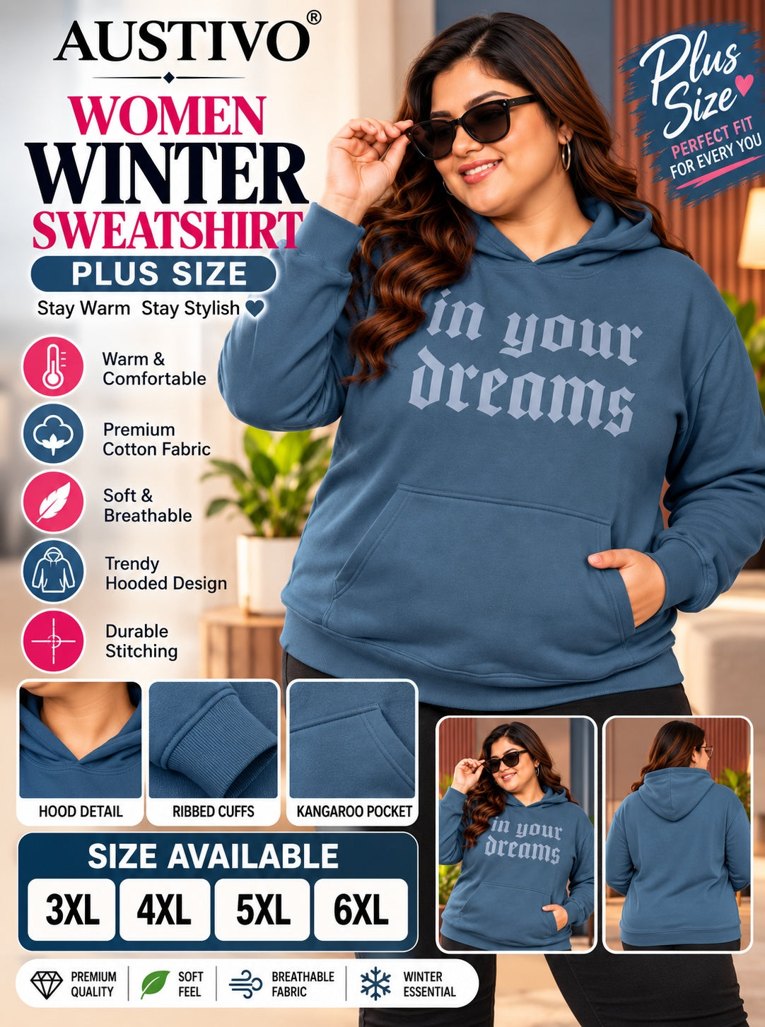 Austivo Women Colour Sweatshirt