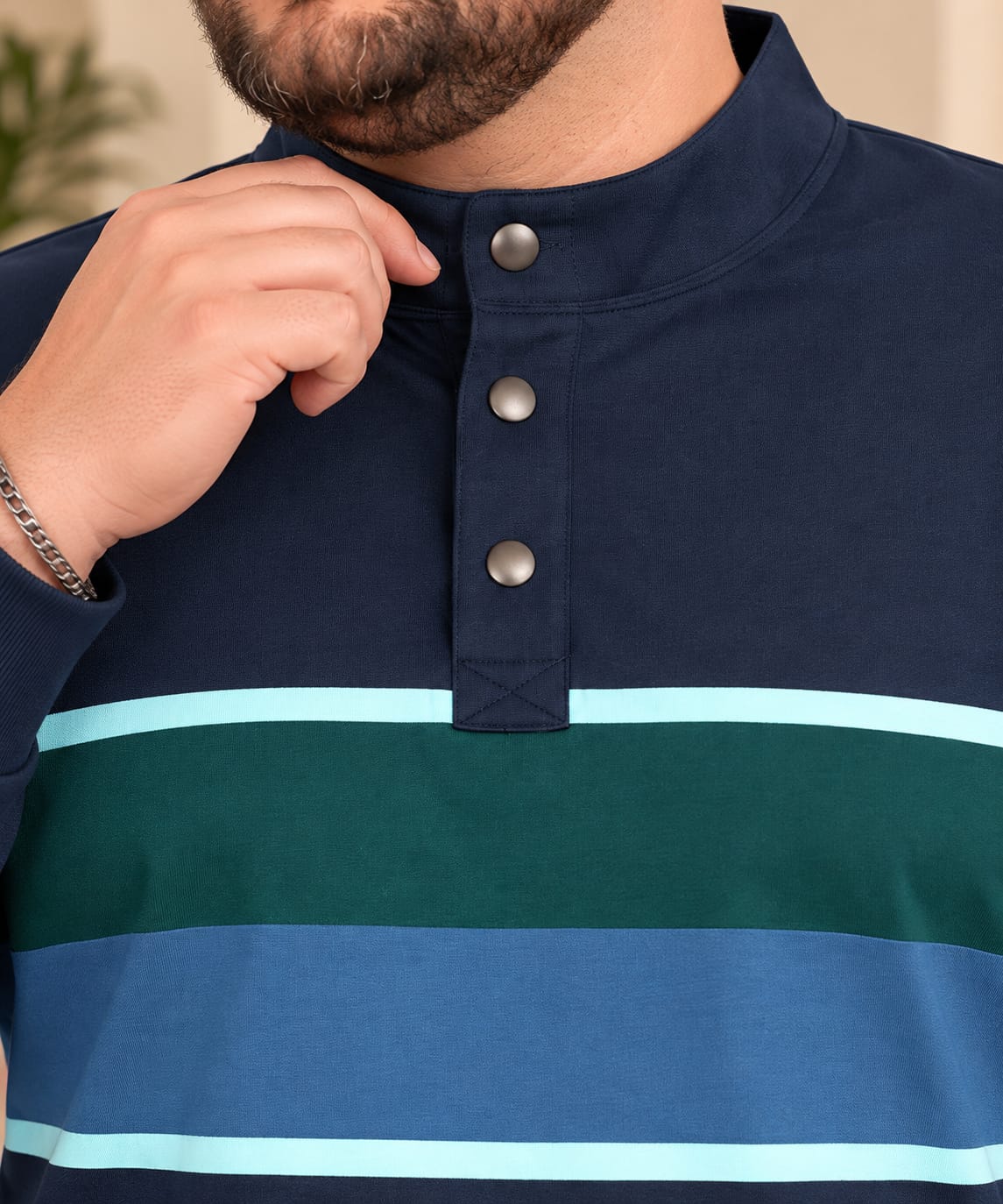 AUSTIVO Men's Plus Size Full Sleeve Polo Neck T-Shirt