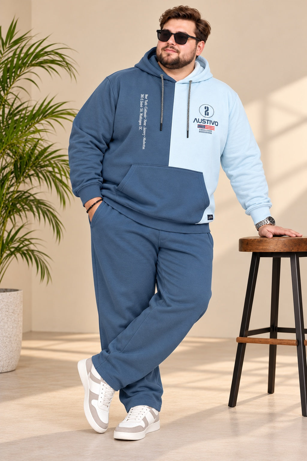 Austivo Plus Size Men's Winter Track Suit