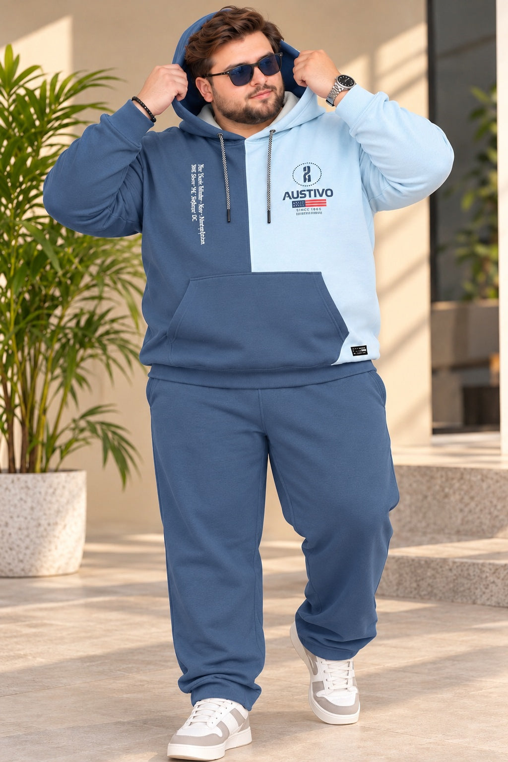 Austivo Plus Size Men's Winter Track Suit