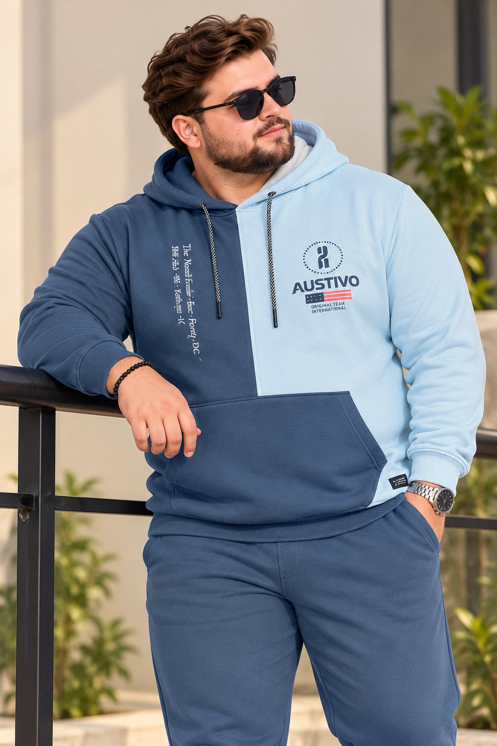 Austivo Plus Size Men's Winter Track Suit