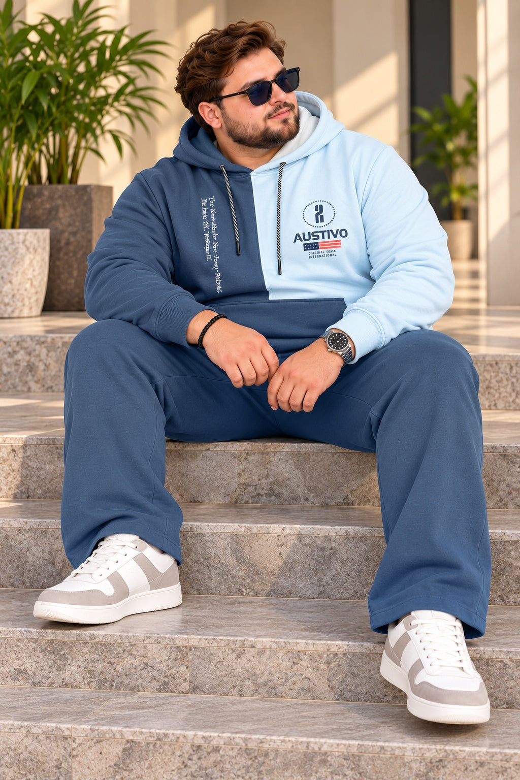Austivo Plus Size Men's Winter Track Suit