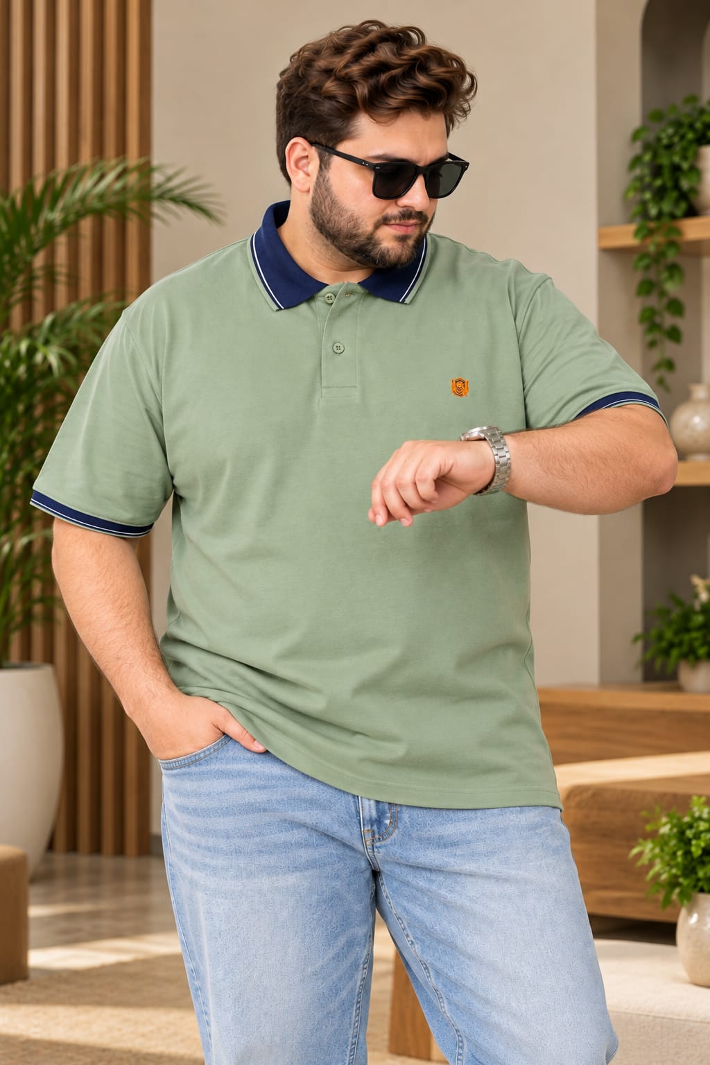 Austivo Men's Polo Neck T-shirt
