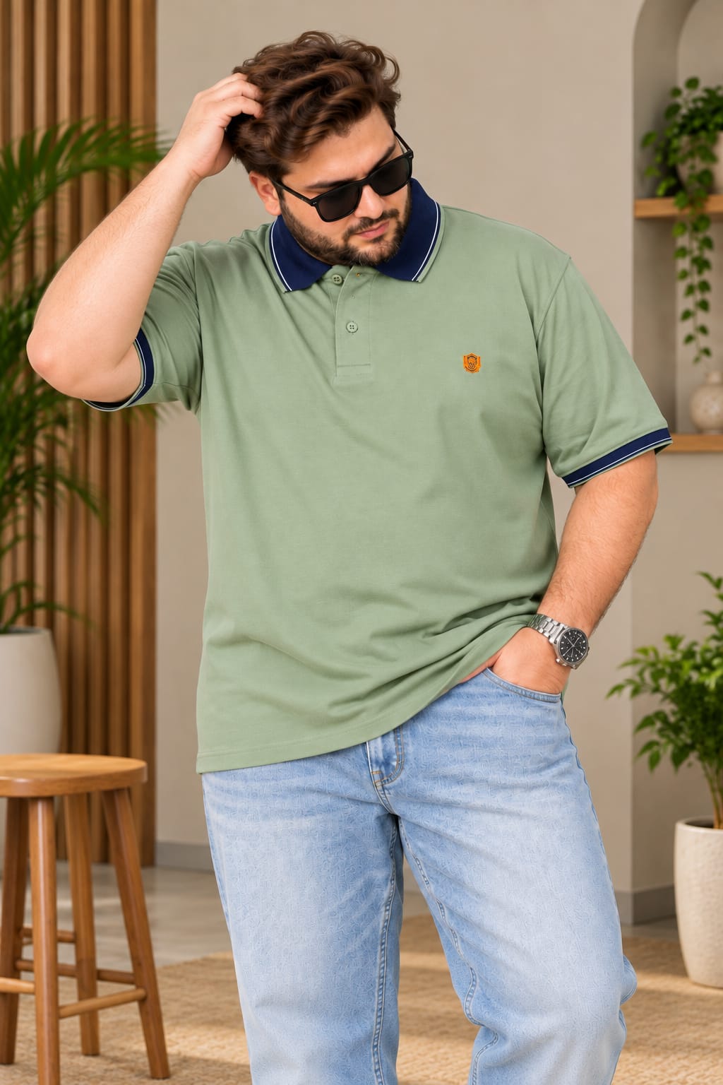 Austivo Men's Polo Neck T-shirt