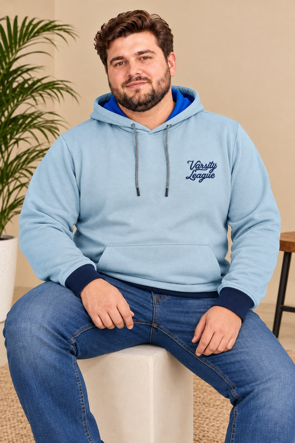 Austivo Men's Colour Block Hooded Sweatshirt