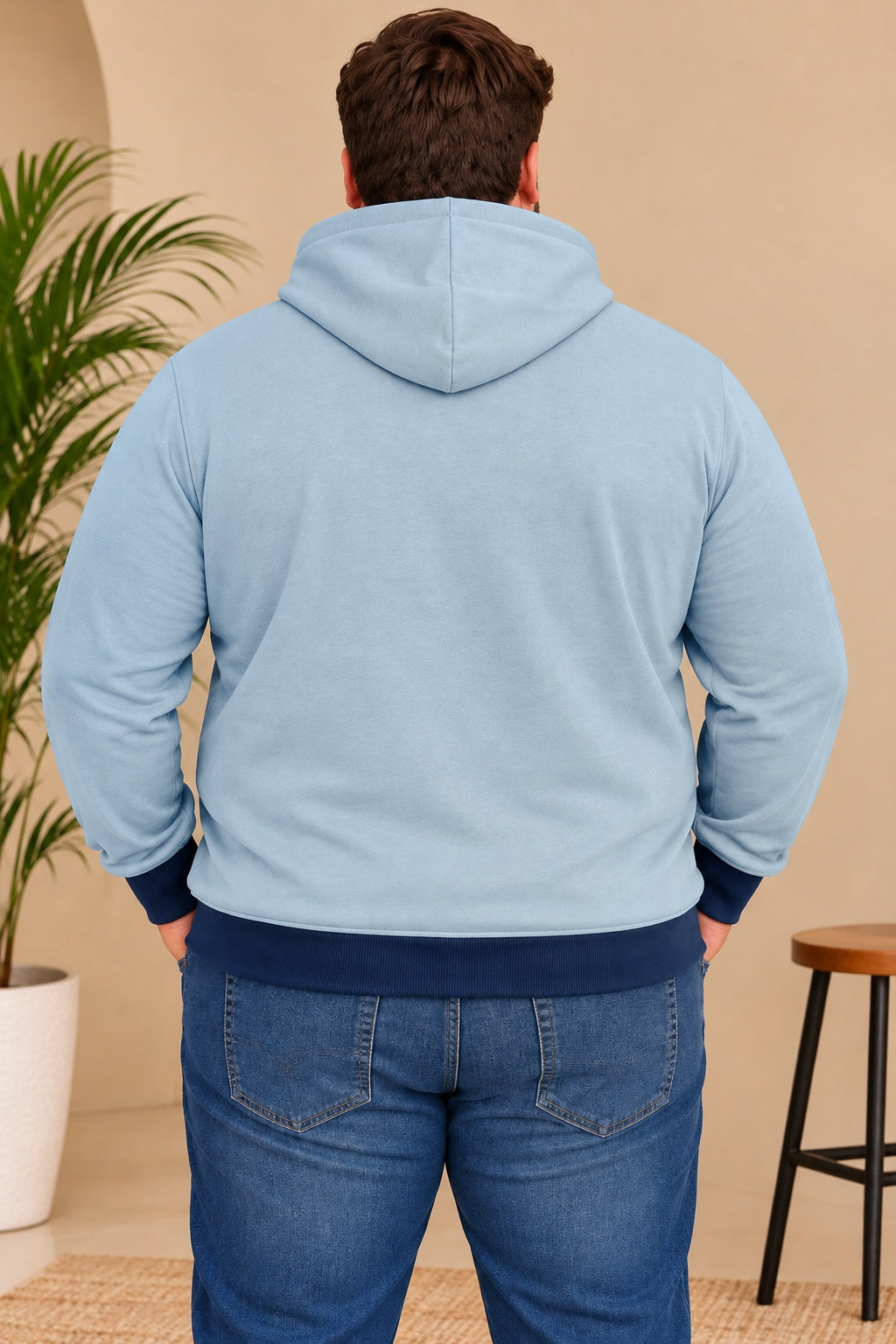 Austivo Men's Colour Block Hooded Sweatshirt