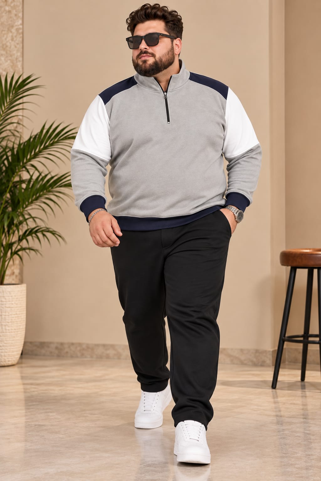 Austivo Plus Size Men's Winter Track Suit
