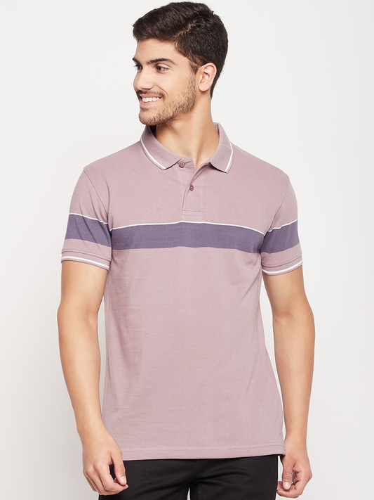 Austin Wood Purple Stripers Polo T-shirt