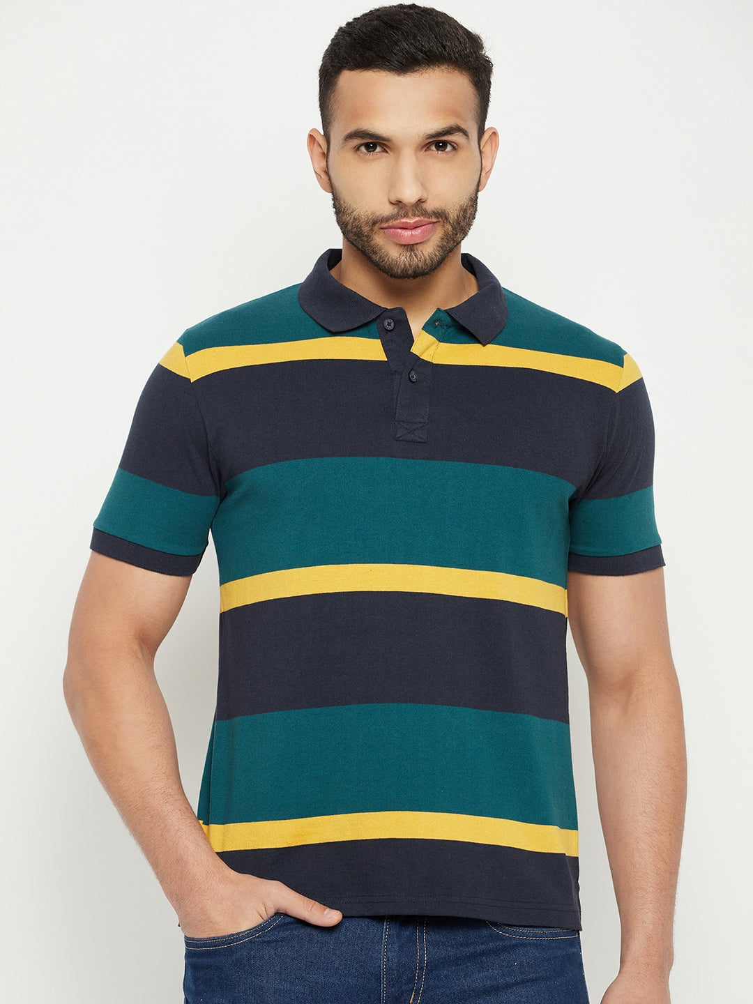 Austin Wood Men's Half Sleeves Polo Neck T-shirt