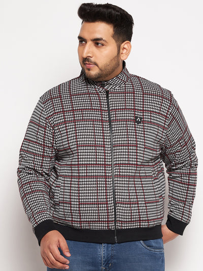 Full Sleeve Checkered Men Bomber Jacket