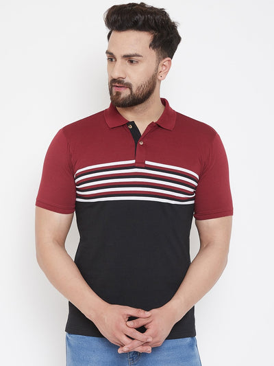 Black Striper Polo T-shirt