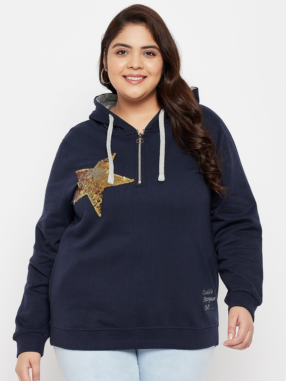 Austivo Women Solid Hooded Sweatshirt