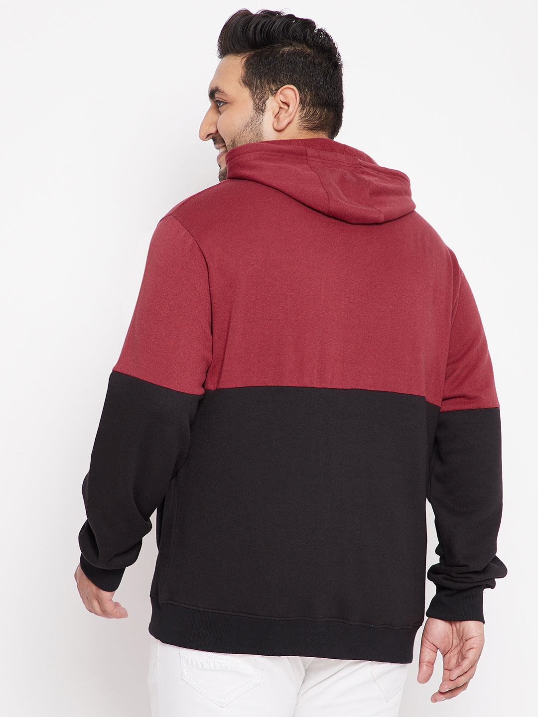 Austivo Men's Colour Block Hooded Sweatshirt