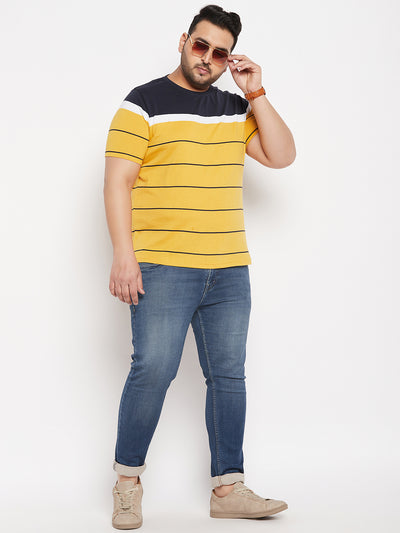 Austivo Striped Men Round Neck Multicolor T-Shirt