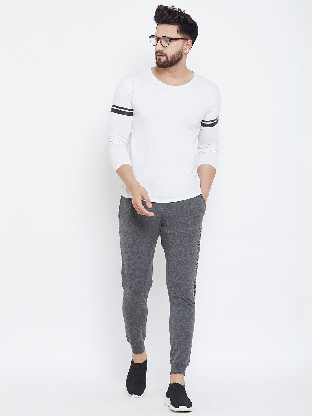 Charcoal Printed Men's Trackpant