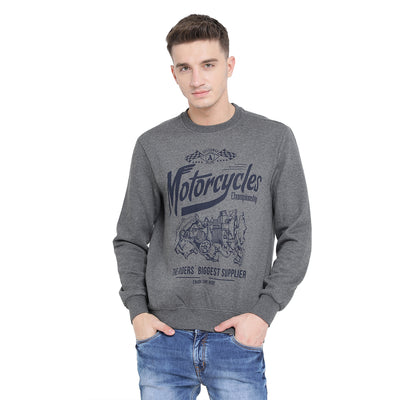 Men's Anthra Printed Round Neck Sweatshirt