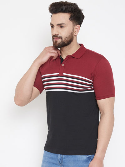 Black Striper Polo T-shirt