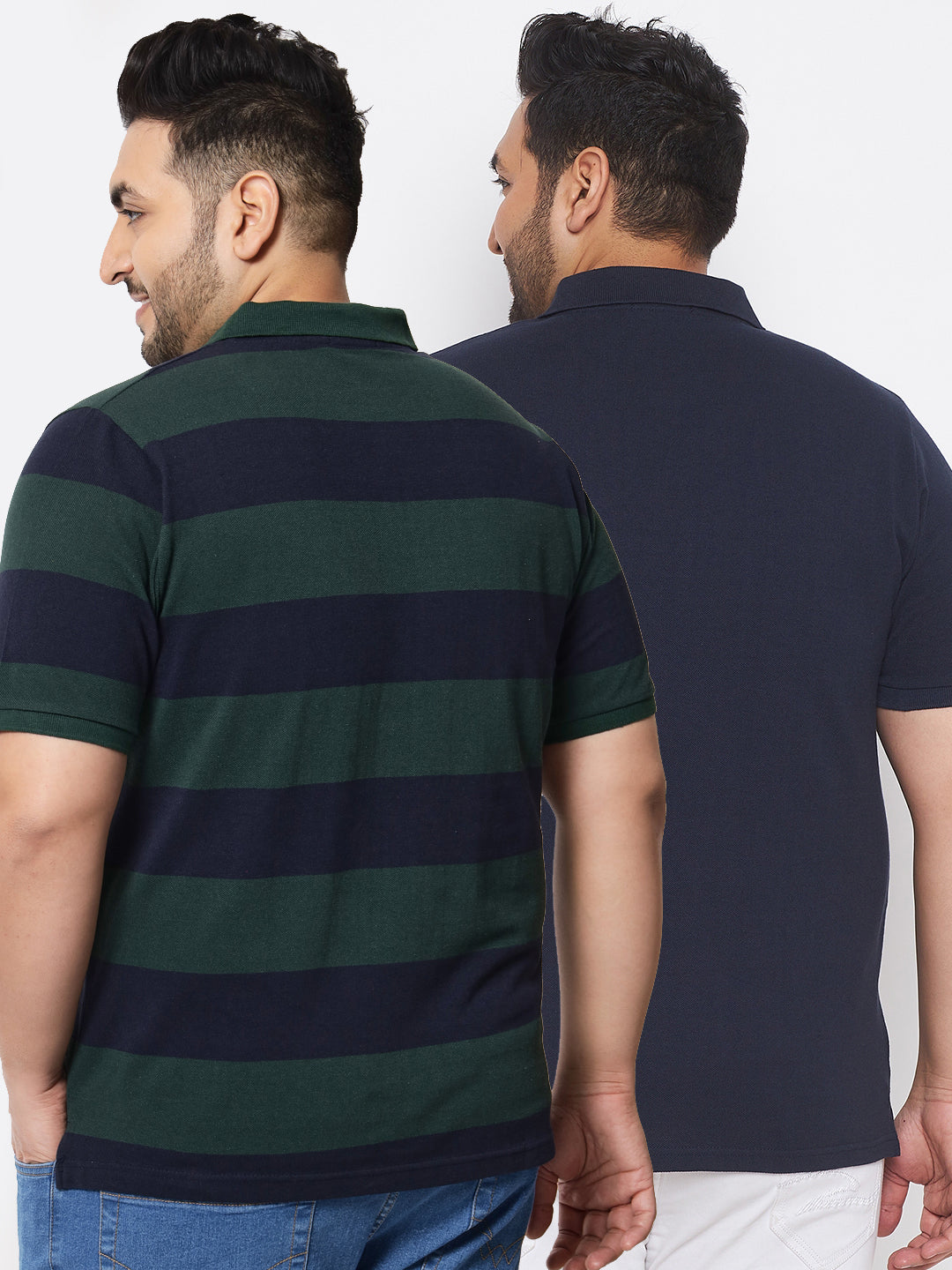 Pack of 2 Striped Men Polo Neck Multicolor T-Shirt