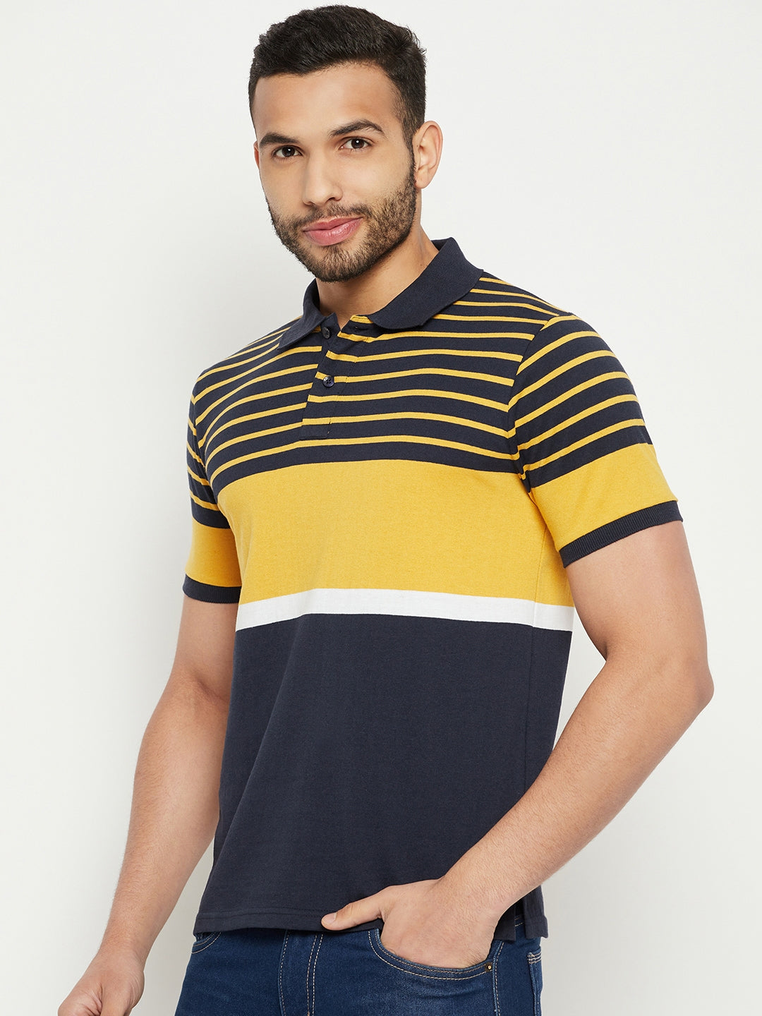 Austin Wood Men's Half Sleeves Polo Neck T-shirt