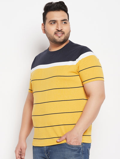 Austivo Striped Men Round Neck Multicolor T-Shirt