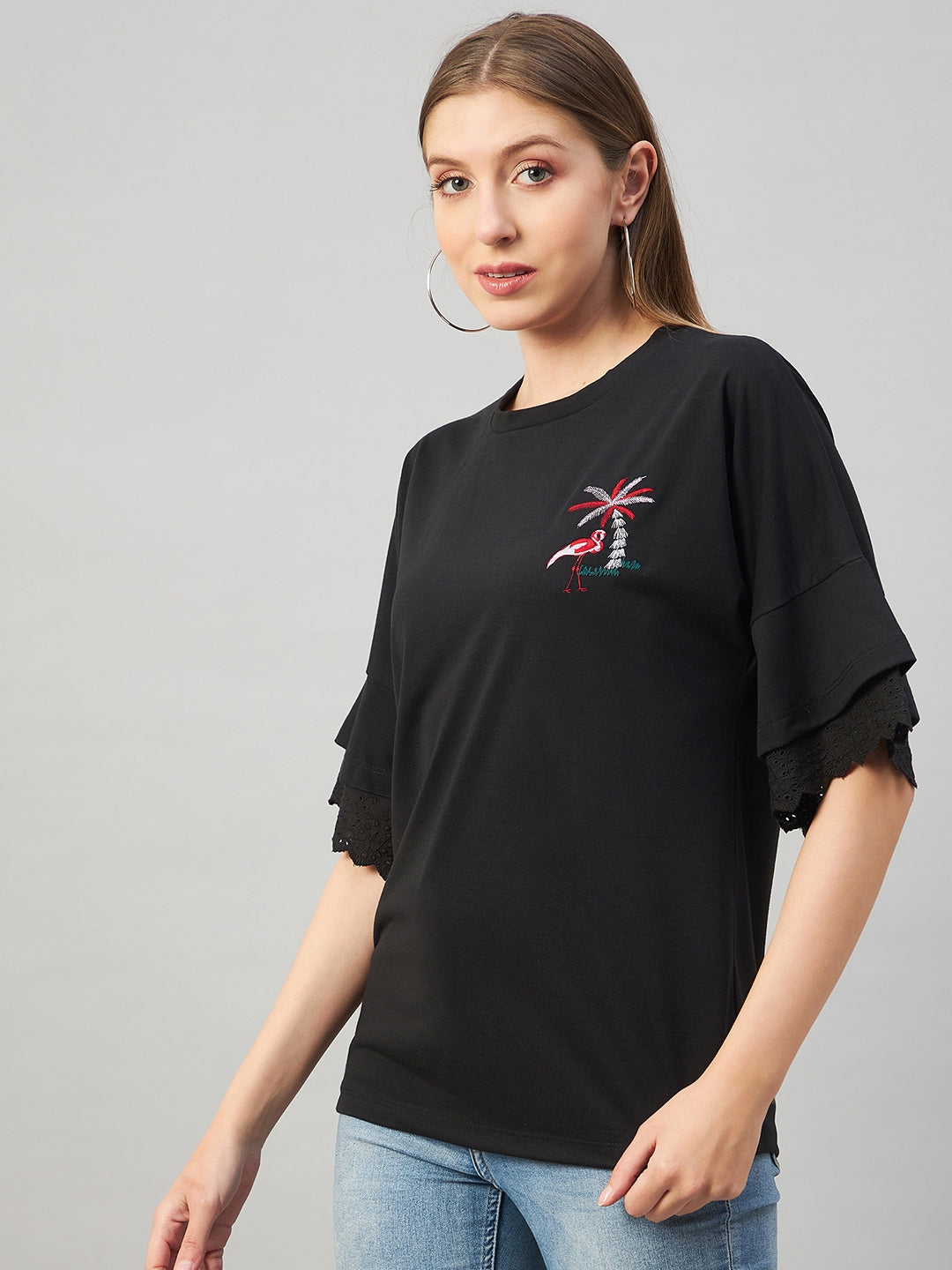Austin Wood Women Embroidery Casual Top